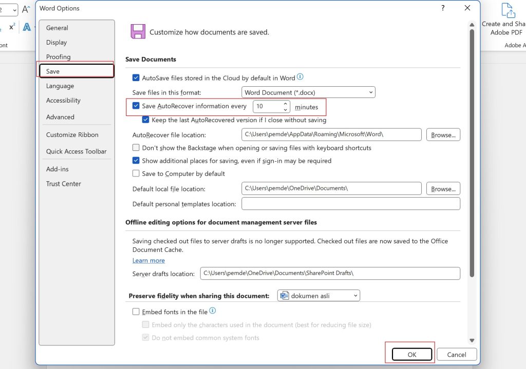 Cara Mengatur Waktu Penyimpanan Otomatis di Ms Word