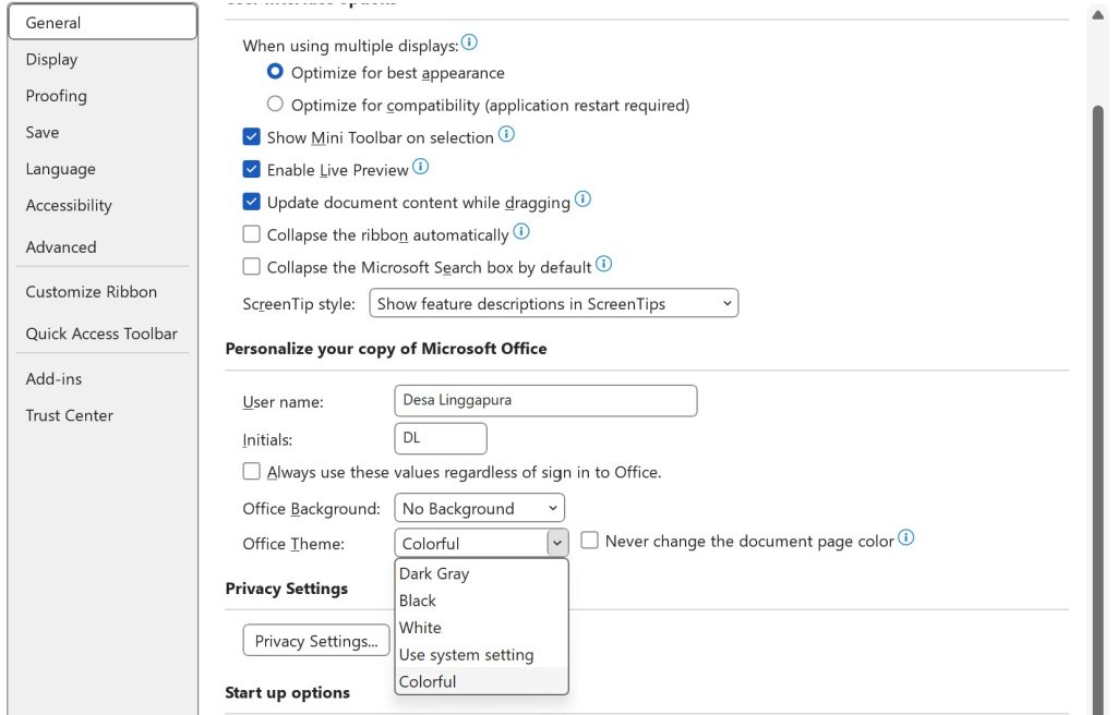 Cara Mengganti Warna Tampilan Microsoft Word