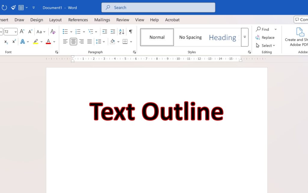 Cara Membuat Teks Efek Outline di Ms Word 1