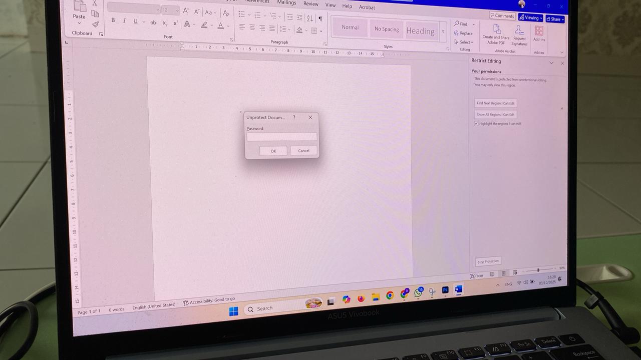 Cara Menambahkan Password pada File MS Word Bisa dibuka Tapi Tidak Bisa di edit