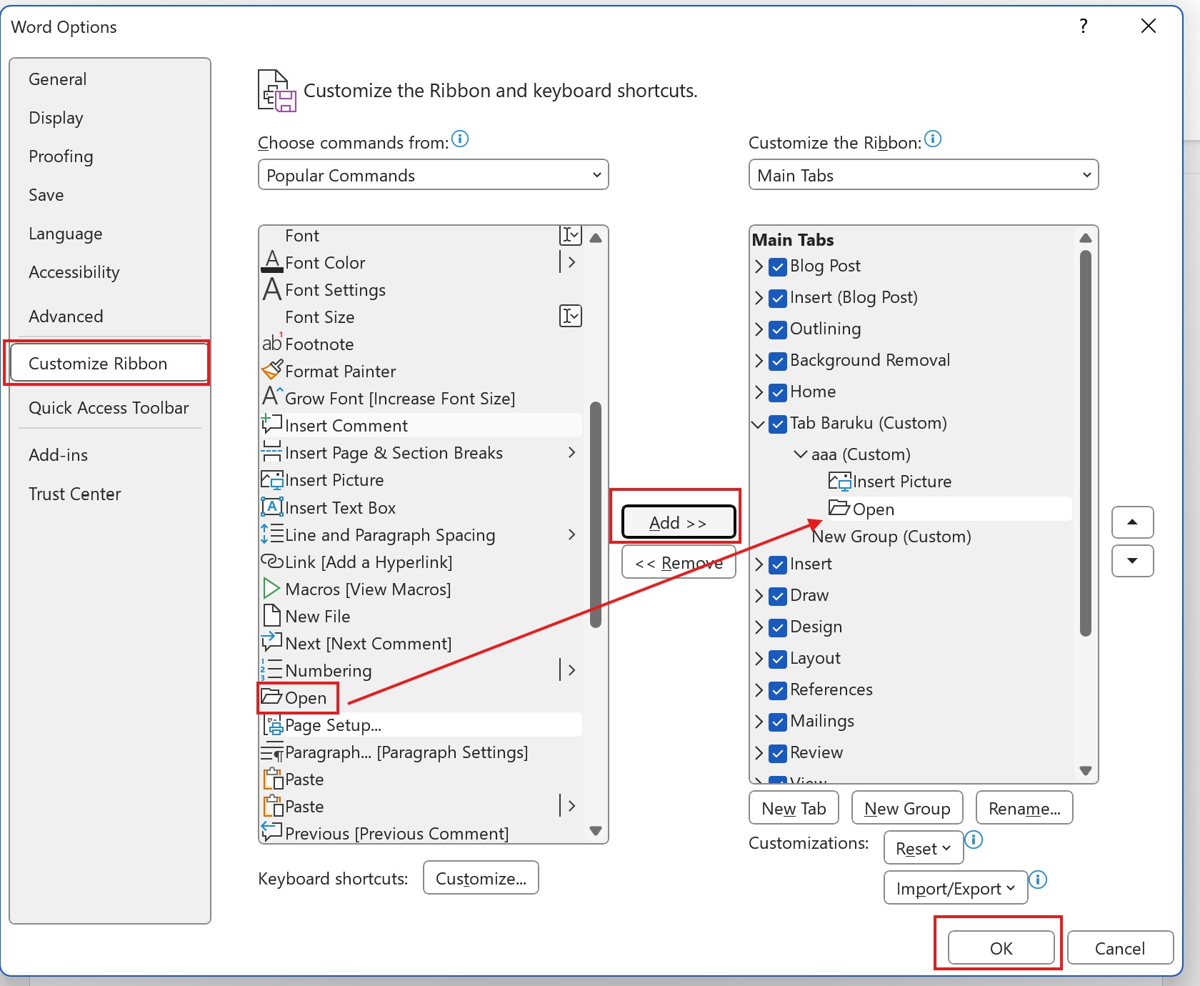 Cara Menambahkan Perintah Baru Quick Access pada Tab Ribbon