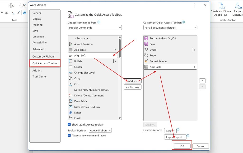Cara Menambahkan Perintah pada Quick Access Toolbar di Ms Word