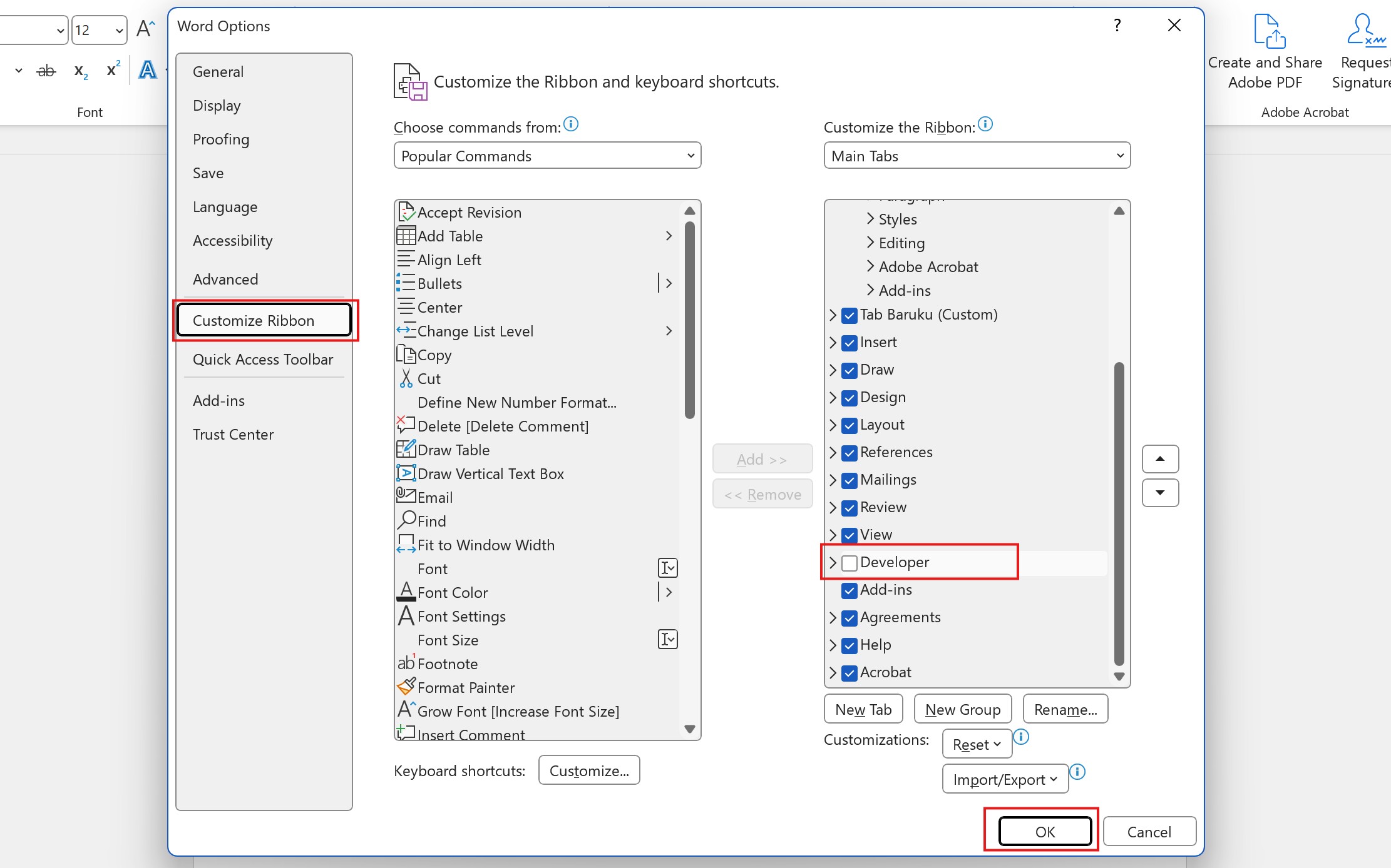 Cara Menampilkan Ribbon Developer Ms Word