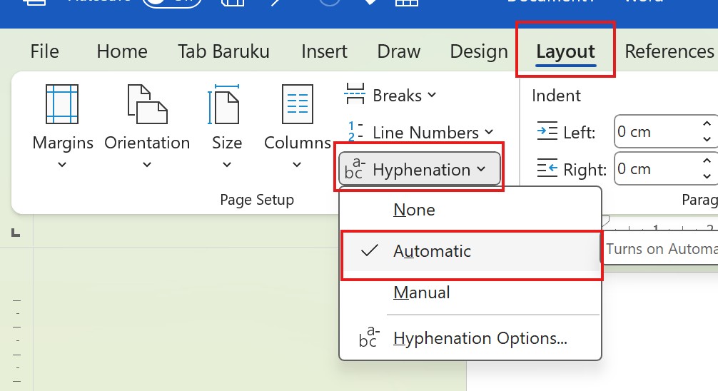 Cara Mengaktifkan Format Hyphenation
