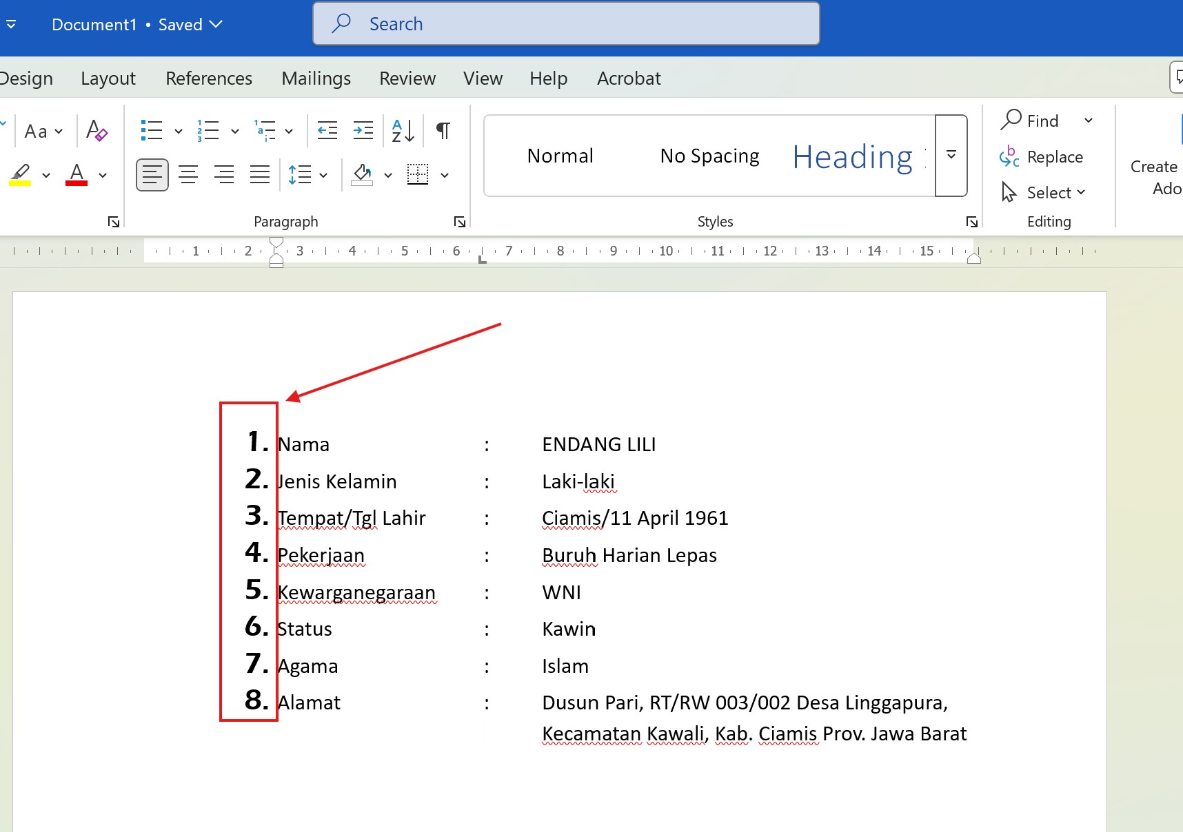 Cara Mengganti Jenis Huruf Numbering di Ms Word