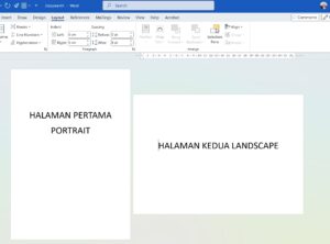 Membuat Dua Orientasi Portrait dan Landscape dalam Satu Dokumen Ms Word