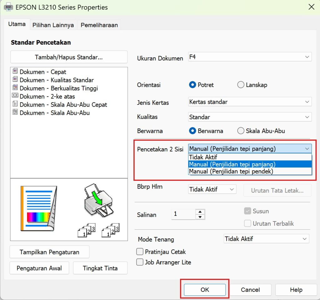 Penjilidan tepi panjang