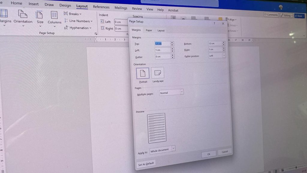 Cara Mengganti Margin dan Ukuran Kertas Secara Default di Ms Word