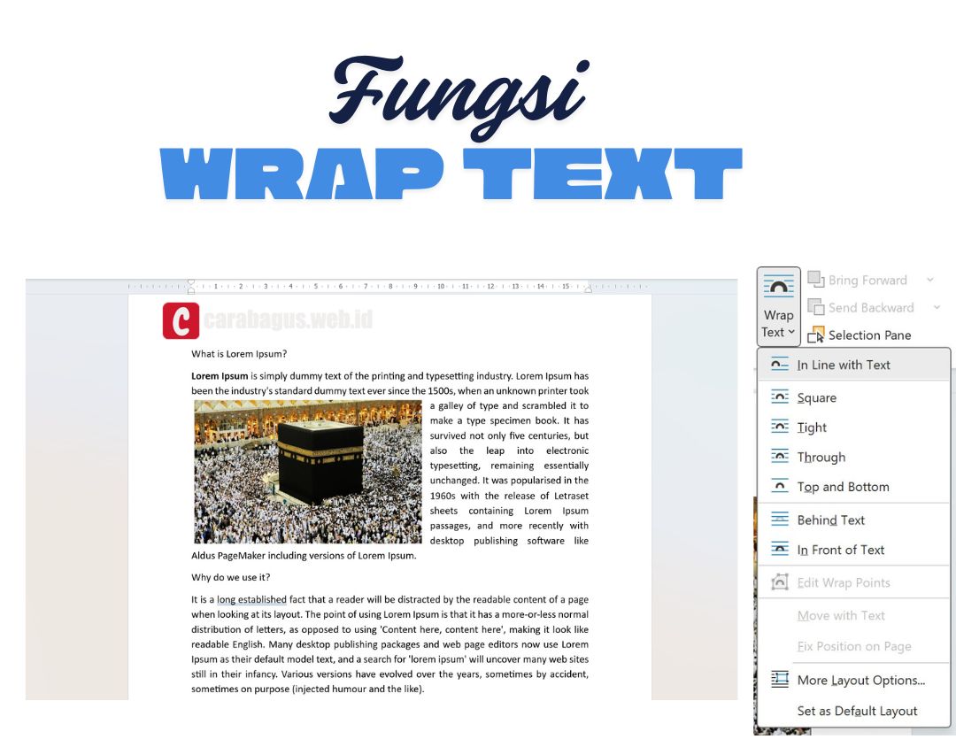 Fungsi dari Menu Wrap Text di Ms Word