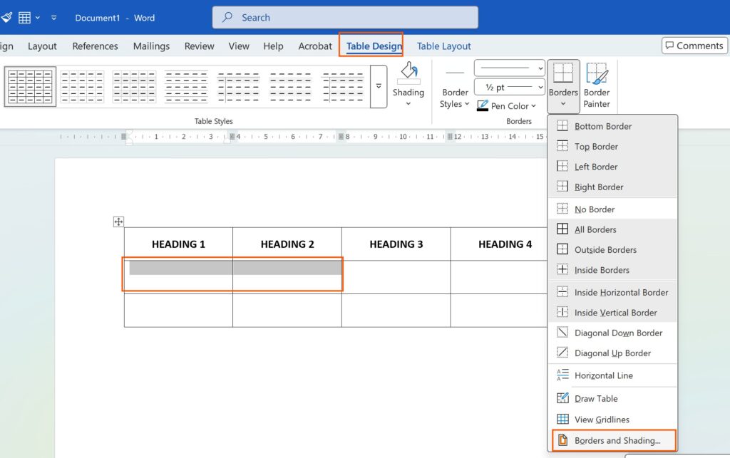 Border and shadding 2
