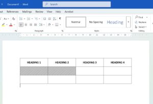 Cara Membuat Arsiran Pada Tabel di Ms Word