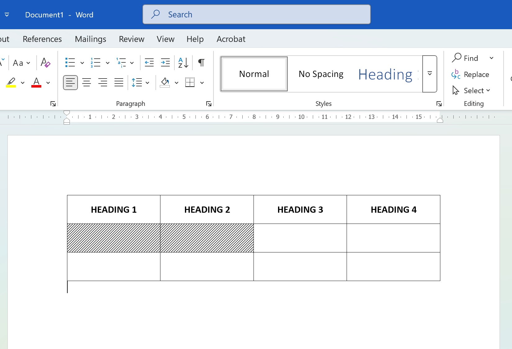 Cara Membuat Arsiran Pada Tabel di Ms Word