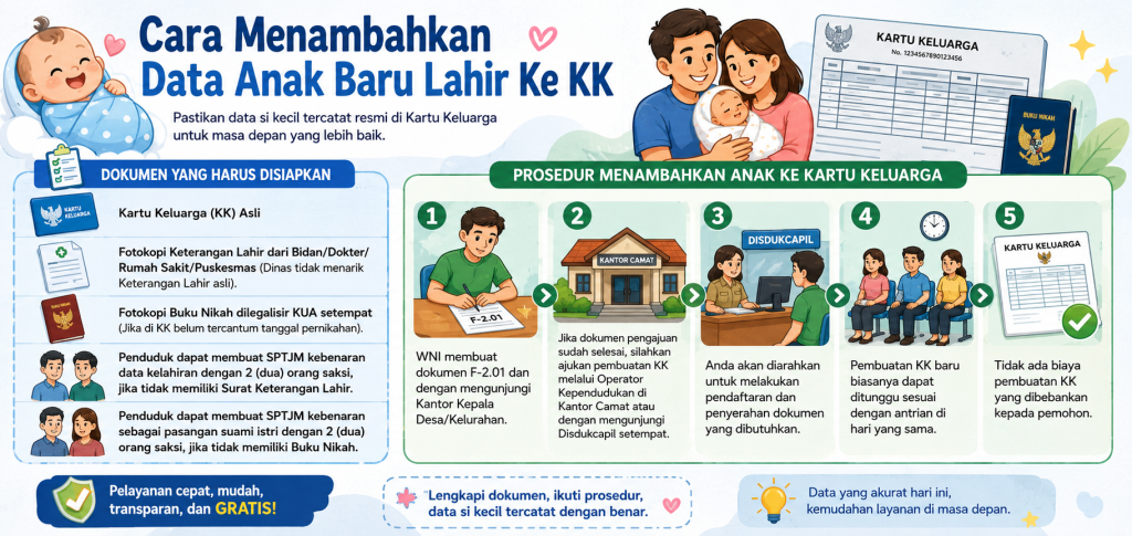 Cara Menambahkan Data Anak Baru Lahir Ke KK